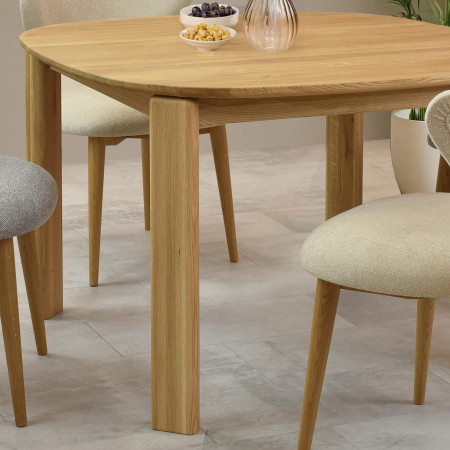 Luxus étkezőszék tölgyfa szürke kárpitozással  - 15