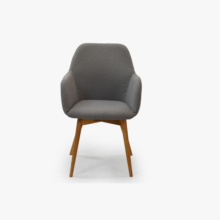 Tervezési szék karfákkal, Sky világosszürke  - 1