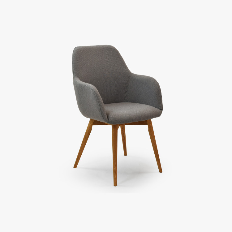 Tervezési szék karfákkal, Sky világosszürke  - 3