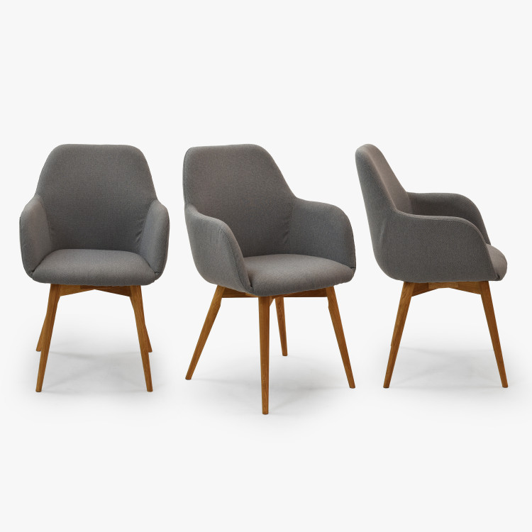 Tervezési szék karfákkal, Sky világosszürke  - 13