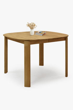 Bővíthető tölgy étkezőasztal ovális-kerek 110x110 cm természetes tölgy