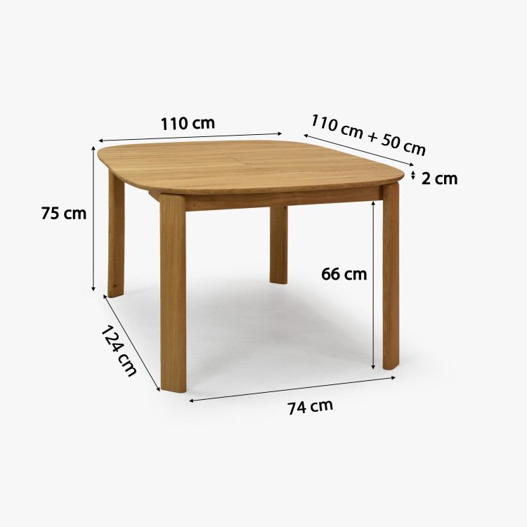 Bővíthető fa étkezőasztal 110-160 cm  - 25