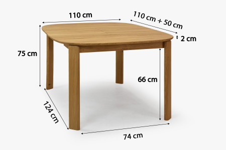 Bővíthető fa étkezőasztal 110-160 cm  - 25