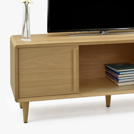 TV állvány fehér tölgy színben lábakon  - 1