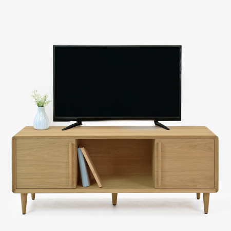 TV állvány fehér tölgy színben lábakon  - 4