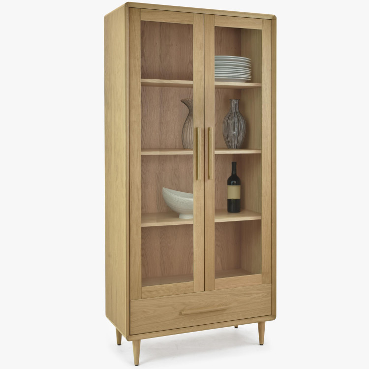 Vitrin 2D fehér tölgy lábakon  - 0