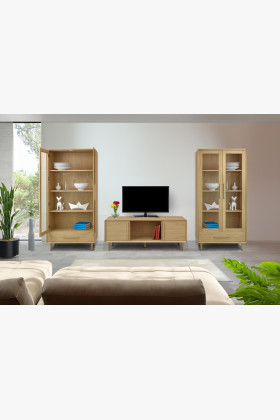 Vitrin 2D fehér tölgy lábakon  - 0 2