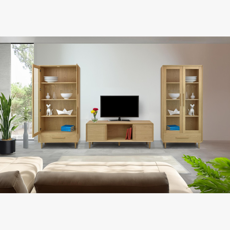 Vitrin 2D fehér tölgy lábakon  - 1