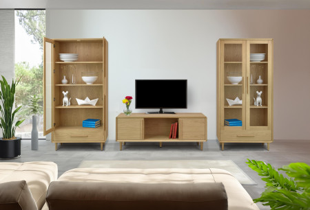 Vitrin 2D fehér tölgy lábakon  - 1