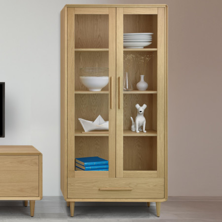 Vitrin 2D fehér tölgy lábakon  - 8