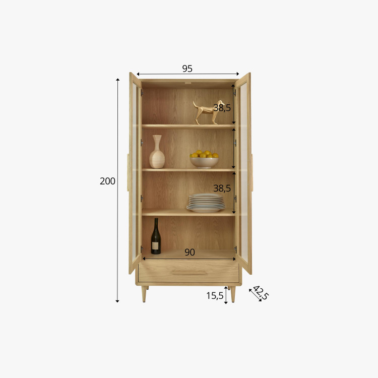 Vitrin 2D fehér tölgy lábakon  - 10