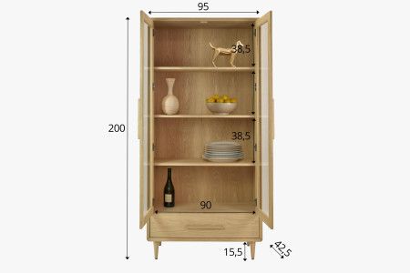 Vitrin 2D fehér tölgy lábakon  - 10