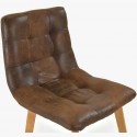 Tölgyfa szék - barna bőr imitáció  - 7