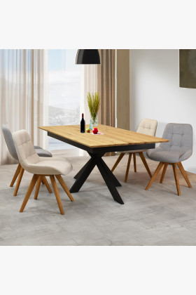 Kényelmes étkezőszék, szürke kárpitozás  - 0 2