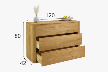 Dubfa fiókos komód 120 cm széles  - 5