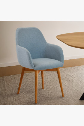 Dizájn szék karfával, Sky türkiz  - 0