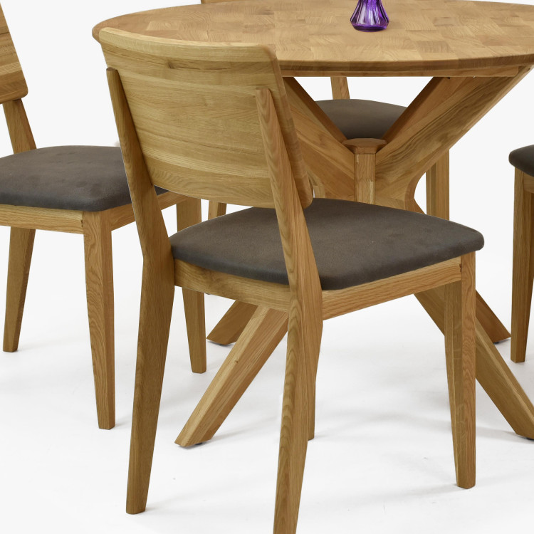 Tömörfa étkezőszék kárpitozott üléssel  - 4