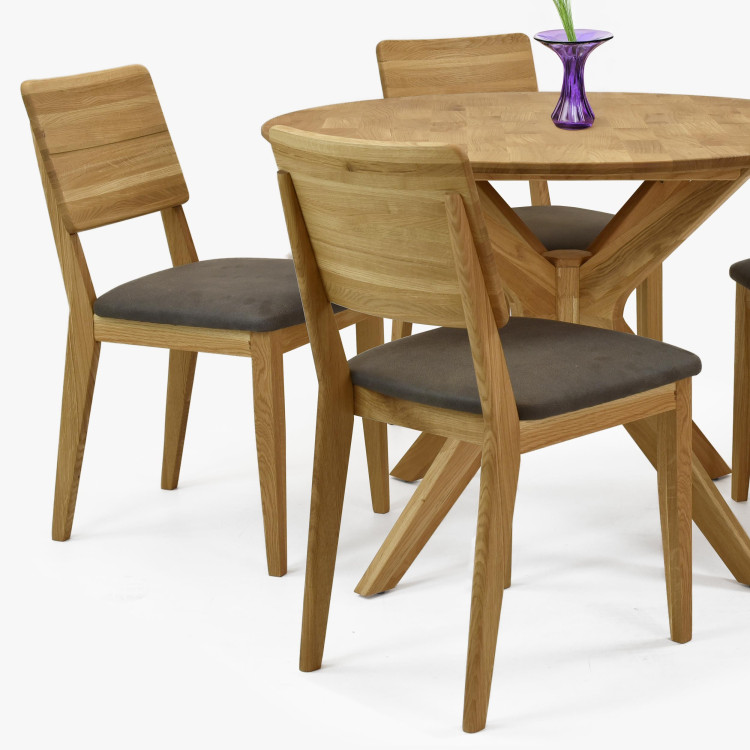 Tömörfa étkezőszék kárpitozott üléssel  - 5