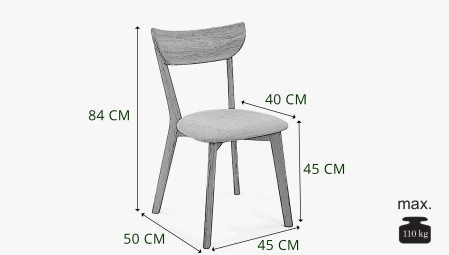 Modern tölgy szék Eva, tölgyfa ülőfelület  - 1