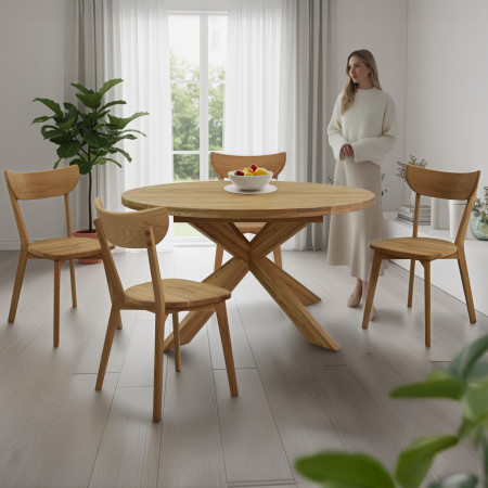 Modern tölgy szék Eva, tölgyfa ülőfelület  - 11