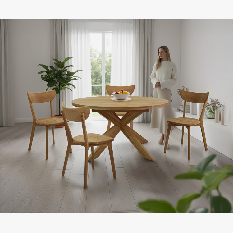 Modern tölgy szék Eva, tölgyfa ülőfelület  - 12