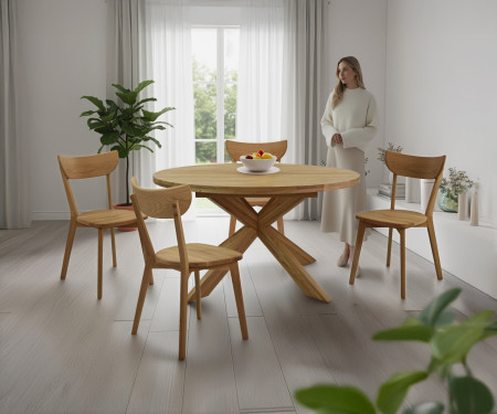 Modern tölgy szék Eva, tölgyfa ülőfelület  - 12