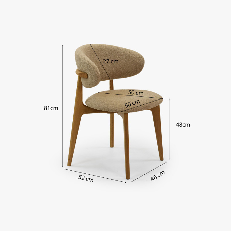Prémium tölgyfa szék bézs kárpitozással  - 11