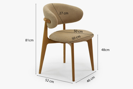 Prémium tölgyfa szék bézs kárpitozással  - 11