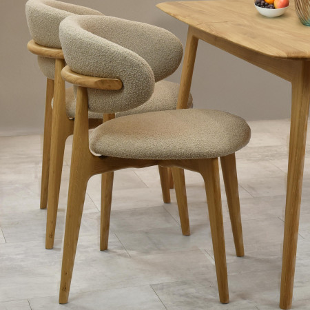Prémium tölgyfa szék bézs kárpitozással  - 14