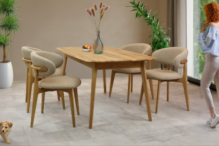 Prémium tölgyfa szék bézs kárpitozással  - 18