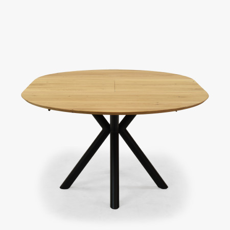 Kerek kihúzható tölgyfa asztal fémlábakkal, ø120 cm  - 10