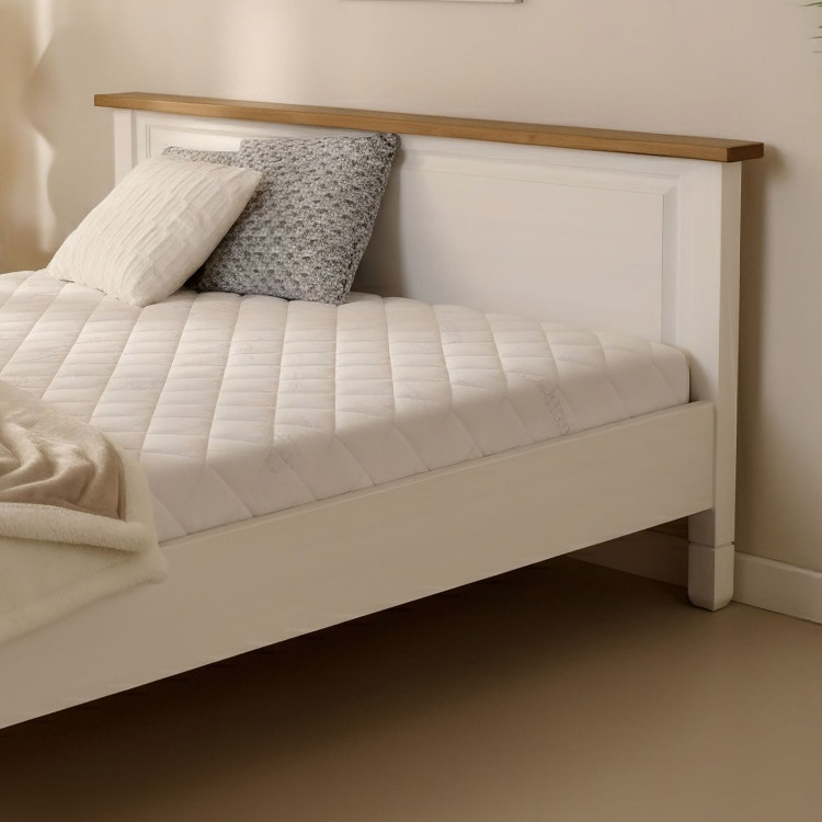 Fehér, rusztikus franciaágy, 160 x 200 cm  - 11