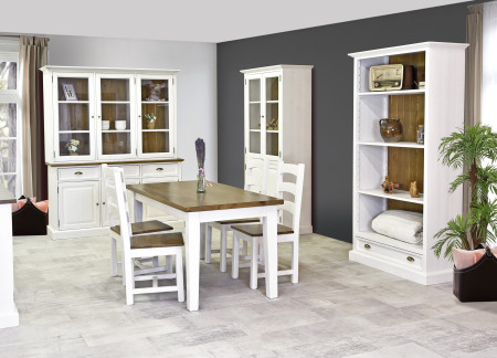 Kétajtós fából készült vitrin Provence stílusban, Típus 12  - 6