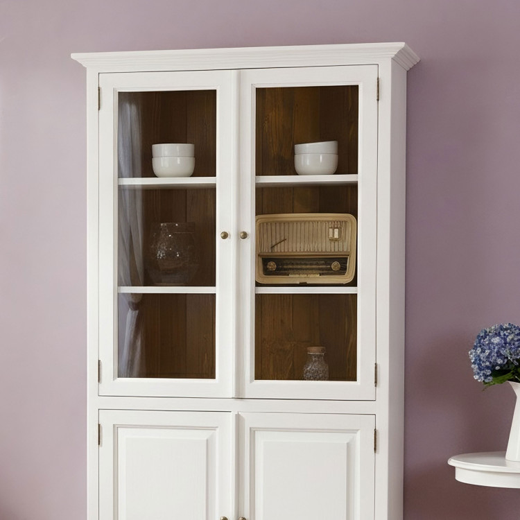 Kétajtós fából készült vitrin Provence stílusban, Típus 12  - 10