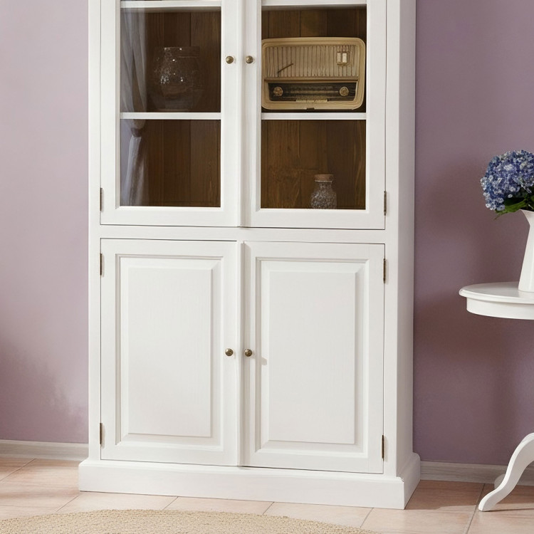 Kétajtós fából készült vitrin Provence stílusban, Típus 12  - 11