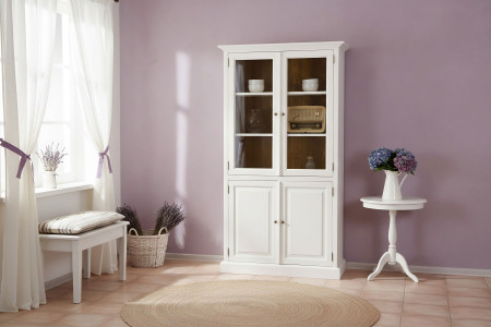 Kétajtós fából készült vitrin Provence stílusban, Típus 12  - 12