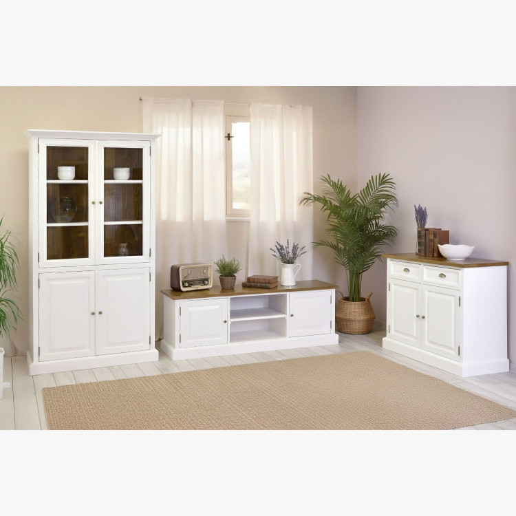 Kétajtós fából készült vitrin Provence stílusban, Típus 12  - 13