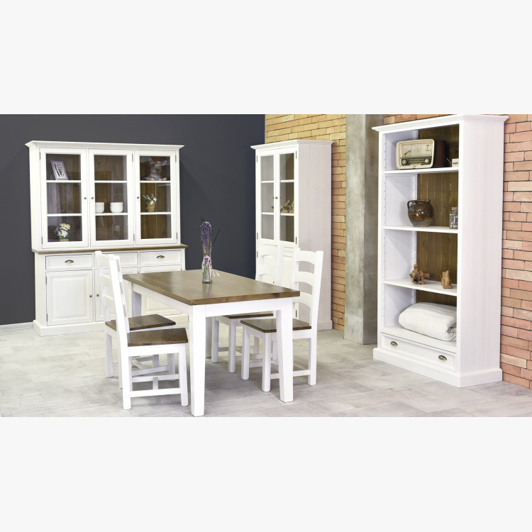 Fehér masszív fa asztal 140 x 80 cm - barna  - 3