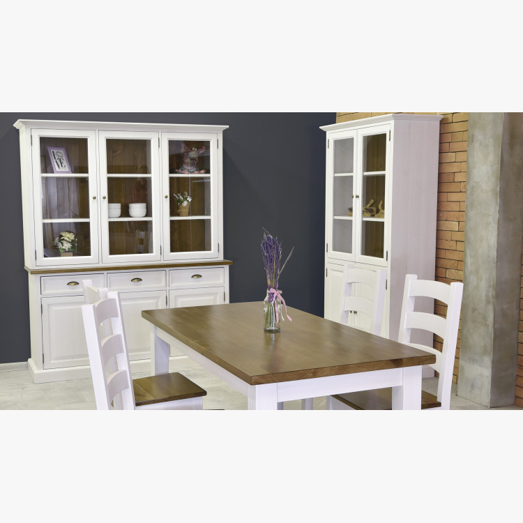 Fehér masszív fa asztal 140 x 80 cm - barna  - 6