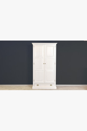 Fehér rusztikus szekrény - kétszárnyú, France 2D  - 0 2