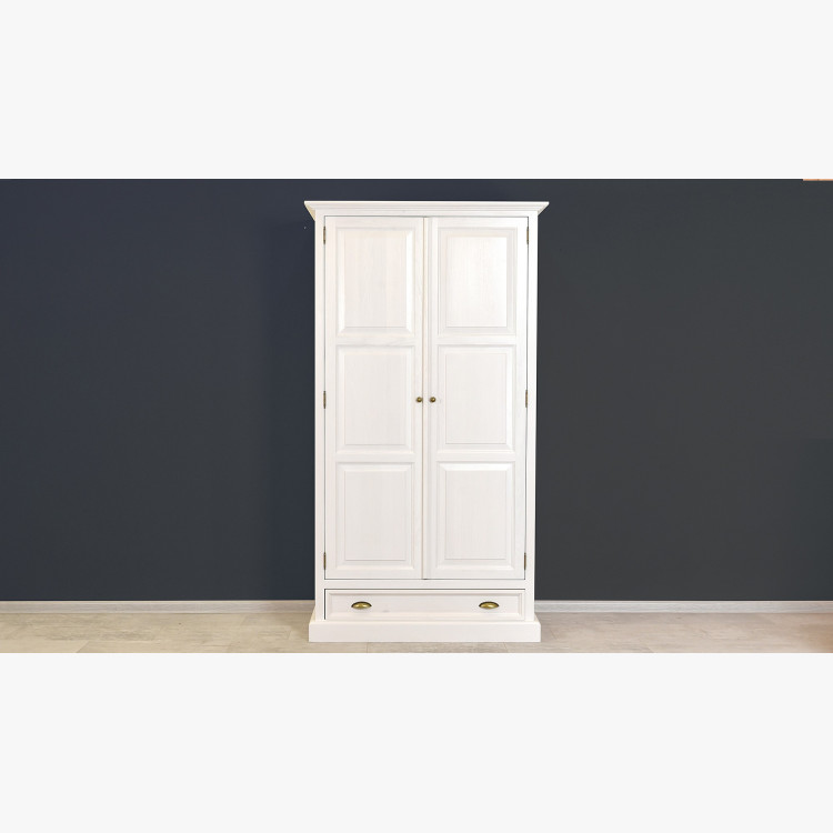 Fehér rusztikus szekrény - kétszárnyú, France 2D  - 1