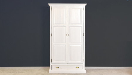 Fehér rusztikus szekrény - kétszárnyú, France 2D  - 1