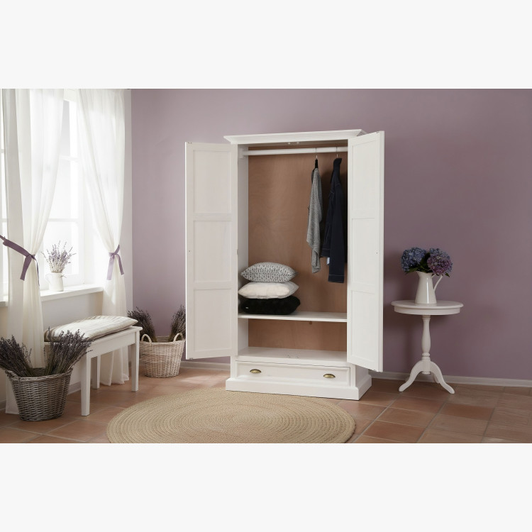 Fehér rusztikus szekrény - kétszárnyú, France 2D  - 6