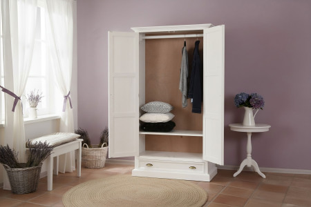 Fehér rusztikus szekrény - kétszárnyú, France 2D  - 6