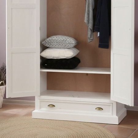 Fehér rusztikus szekrény - kétszárnyú, France 2D  - 7