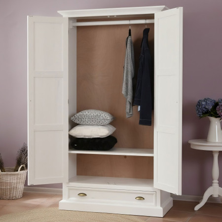 Fehér rusztikus szekrény - kétszárnyú, France 2D  - 8