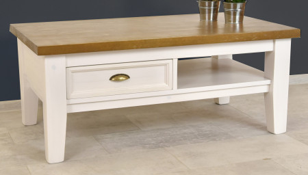 Fehér-barna provanszi fa dohányzóasztal  - 3