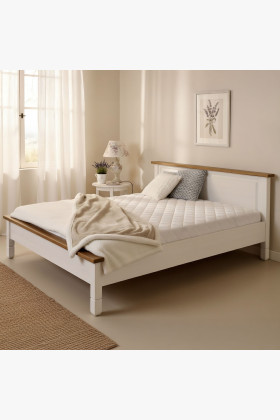 Fehér rusztikus franciaágy 180 x 200 cm  - 0