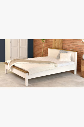 Fehér rusztikus franciaágy 180 x 200 cm  - 0 2