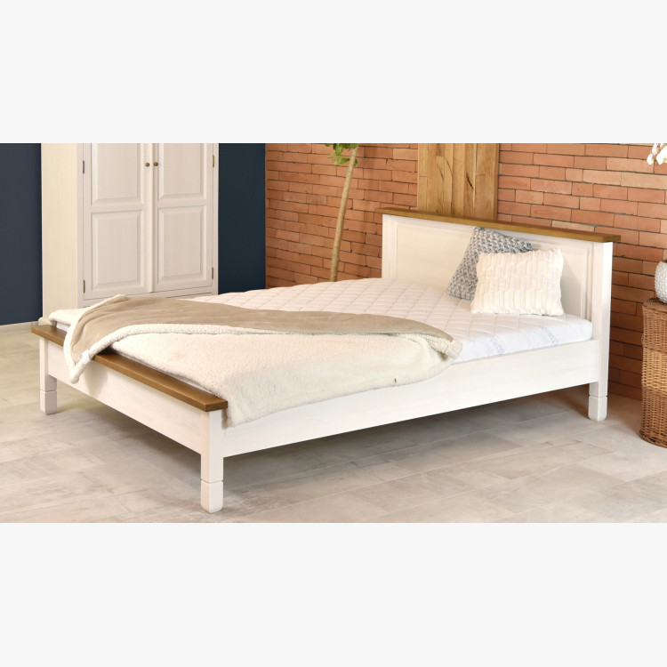 Fehér rusztikus franciaágy 180 x 200 cm  - 1